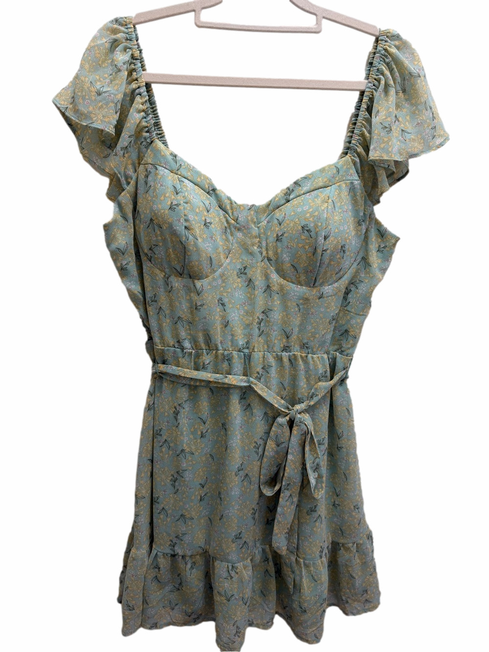 NWT Lily Rose Floral Smocked Green Dress Size XLarge